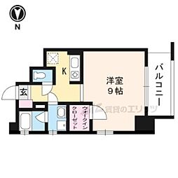 ハーモニアス西大路 10階1Kの間取り