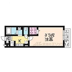 シエスタ参番館 1階1Kの間取り