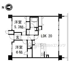 パデシオン京都七条ミッドパーク 432 4階2LDKの間取り