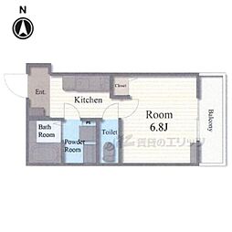 京都地下鉄東西線 椥辻駅 徒歩6分の賃貸アパート 1階1Kの間取り