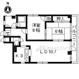 グランドール・ゼニカ 2LDKの間取図画像