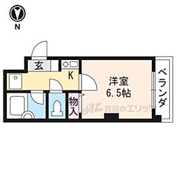 エリッツナイン 1Kの間取図画像