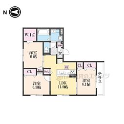 ヴィーヴルグラン 3LDKの間取図画像