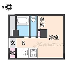 ビッグバーンズ両替町 ワンルームの間取図画像