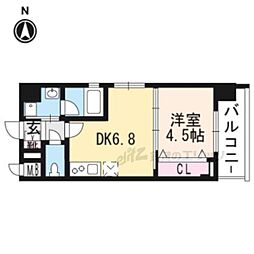 ベラジオ京都烏丸十条2 1DKの間取図画像