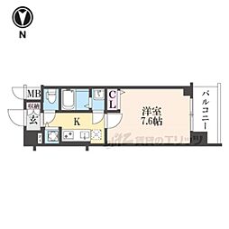ドムールY 1Kの間取図画像