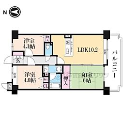 朝日プラザ伏見桂川 3LDKの間取図画像