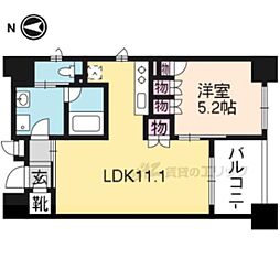 リヴァーク四条烏丸 1LDKの間取図画像