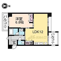 ラティス東野 1LDKの間取図画像