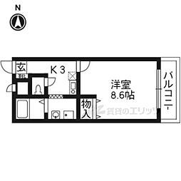ヴァンガード 1Kの間取図画像