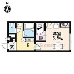レオパレスサンクエトワール 1Kの間取図画像