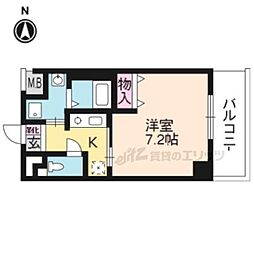 イクスピリオド五条 1Kの間取図画像