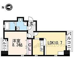 グランドーリア西院 1LDKの間取図画像