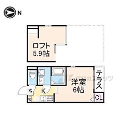 リチェッターコロ ワンルームの間取図画像