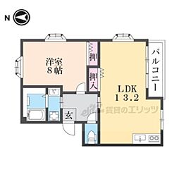 清水マンション 1LDKの間取図画像