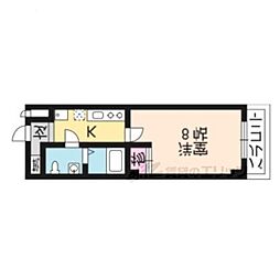 フラッティ壬生坊城 1Kの間取図画像