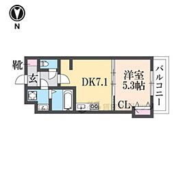 アクール吉祥院 1DKの間取図画像