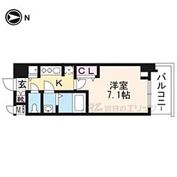 アドバンス京都ソナーレ 1Kの間取図画像