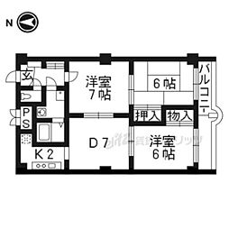 ウエストインコスモ 3DKの間取図画像