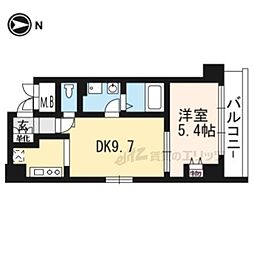 サンクチュアリ山科 1LDKの間取図画像
