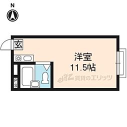 京都地下鉄東西線 東野駅 徒歩10分の賃貸アパート 2階ワンルームの間取り