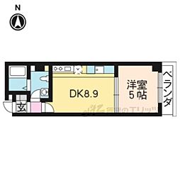JR山陰本線 丹波口駅 徒歩7分の賃貸マンション 4階1LDKの間取り