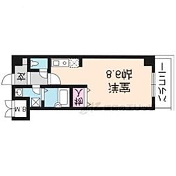 京阪本線 藤森駅 徒歩2分の賃貸マンション 2階ワンルームの間取り