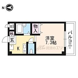 阪急京都本線 西山天王山駅 徒歩10分の賃貸マンション 1階1Kの間取り
