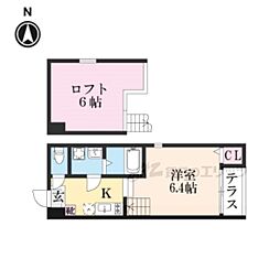 ハーモニーテラス大宅坂ノ辻町 1階1Kの間取り
