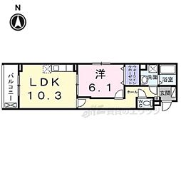 リボーン明誠 2階1LDKの間取り
