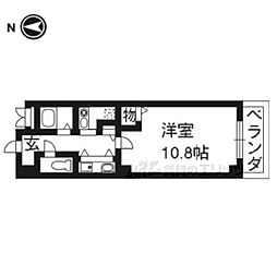 ビレイユ真英河原町 7階1Kの間取り