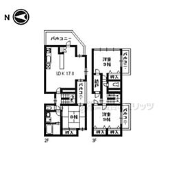 渡部マンション 3LDKの間取図画像
