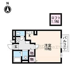 京都地下鉄東西線 椥辻駅 徒歩8分の賃貸アパート 2階1Kの間取り