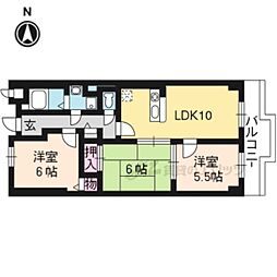 ラポート小林 5階3LDKの間取り