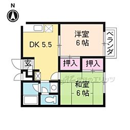 グリーンシャトー 2DKの間取図画像
