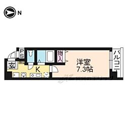 京都市営烏丸線 五条駅 徒歩3分の賃貸マンション 9階1Kの間取り