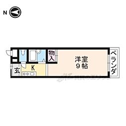 エステート稲荷 2階1Kの間取り