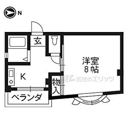 ＢＩＧ　Ｉ 2階1Kの間取り