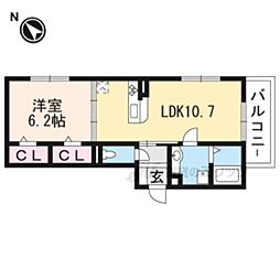 カーサノヴァ 3階1LDKの間取り