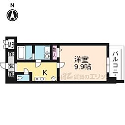 メゾン・ダンディ 7階1Kの間取り