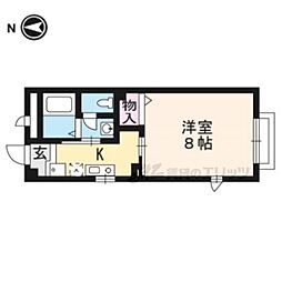 JR東海道・山陽本線 長岡京駅 徒歩5分の賃貸アパート 2階1Kの間取り