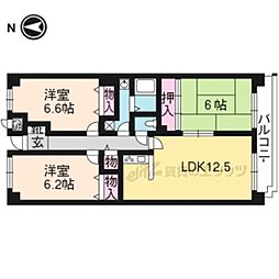 フレックス戸ノ内 7階3LDKの間取り
