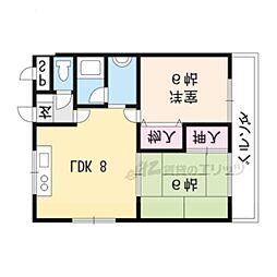 ピンクフィールド 4階2LDKの間取り