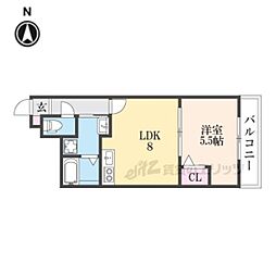 サクシード伏見京橋2ｎｄ 3階1LDKの間取り