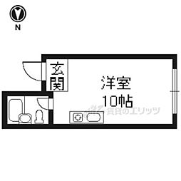 阪急京都本線 長岡天神駅 徒歩4分の賃貸マンション 2階1Kの間取り