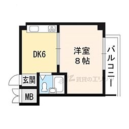 メゾン桃山 1DKの間取図画像