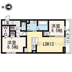 ウチカイトＷ 1階2LDKの間取り