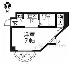 ＴｏｍｏＮａ 4階ワンルームの間取り