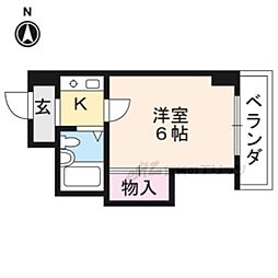 ｆｏｒｂｉｔｅｚｚａ丹波橋 2階1Kの間取り