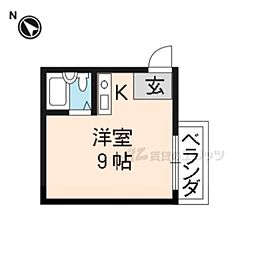 メゾン・グラッチェ 3階ワンルームの間取り